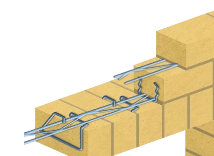 Система хомутов кирпичных перемычек