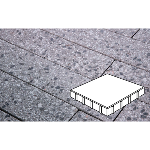 Плитка тротуарная Готика City, Granite FINERRO, Квадрат, Галенит, 400*400*100 мм