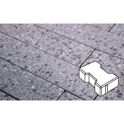 Плитка тротуарная Готика City, Granite FINERRO, Катушка, Галенит, 200*165*60 мм