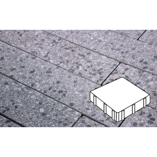 Плитка тротуарная Готика, Granite FINERRO, Квадрат, Галенит, 300*300*100 мм