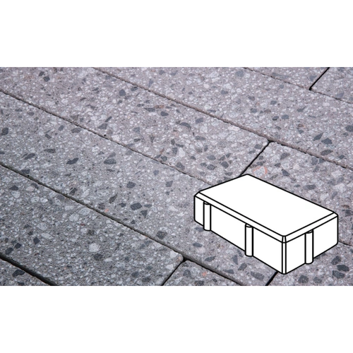 Плитка тротуарная Готика City, Granite FINERRO, Брусчатка, Галенит, 200*100*80 мм