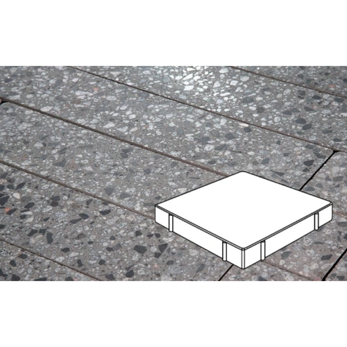Плитка тротуарная Готика City, Granite FINO, Квадрат, Галенит, 500*500*100 мм