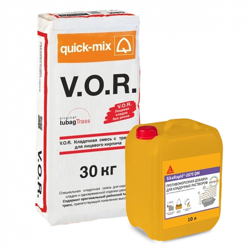Кладочная смесь V.O.R. в комбинации с противоморозной добавкой SikaRapid-2075 QM* (ПМД)