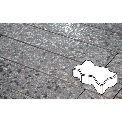 Плитка тротуарная Готика City, Granite FINO, Зигзаг Волна, Галенит, 225*112,560 мм