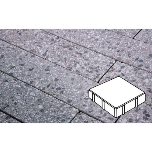 Плитка тротуарная Готика City, Granite FINERRO, Квадрат, Галенит, 200*200*80 мм