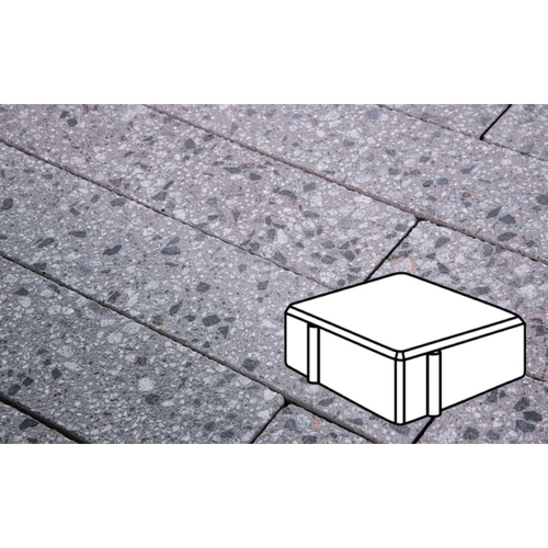 Плитка тротуарная Готика City, Granite FINERRO, Квадрат, Галенит, 100*100*80 мм