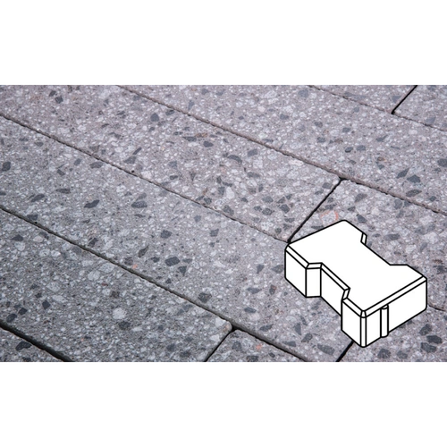 Плитка тротуарная Готика, Granite FINERRO, Катушка, Галенит, 200*165*60 мм