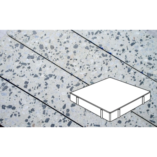 Плитка тротуарная Готика, Granite FINO, Квадрат, Галенит, 500*500*80 мм