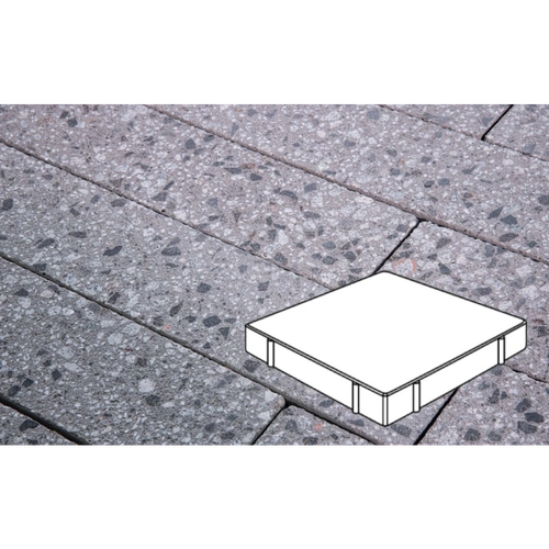 Плитка тротуарная Готика City, Granite FINERRO, Квадрат, Галенит, 500*500*80 мм