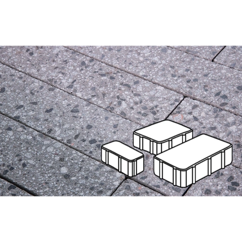 Плитка тротуарная Готика, Granite FINERRO, Новый город, Галенит, 260*160*100-160*80 мм