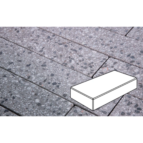 Плитка тротуарная Готика, Granite FINERRO, Картано Grande, Галенит, 300*200*80 мм