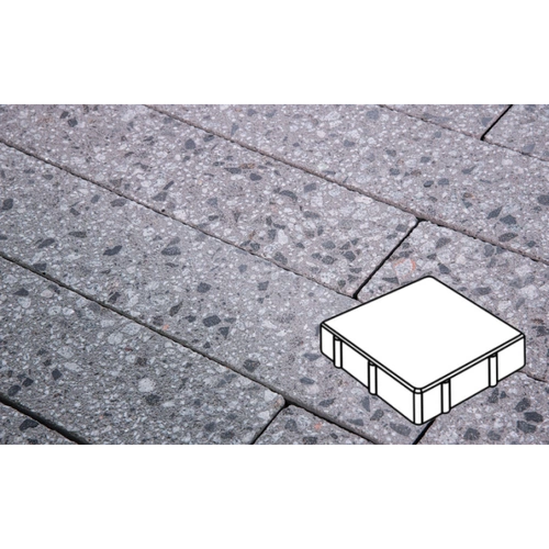 Плитка тротуарная Готика, Granite FINERRO, Квадрат, Галенит, 150*150*60 мм