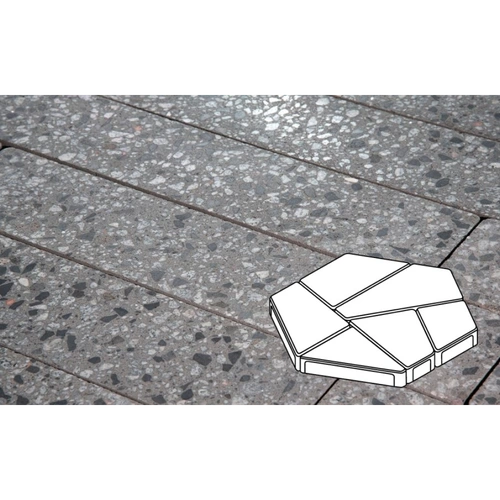 Плитка тротуарная Готика, Granite FINO, Полигонал, Галенит, 893*780*80 мм