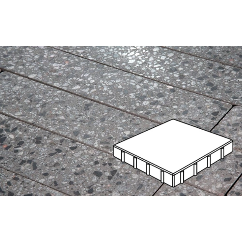 Плитка тротуарная Готика City, Granite FINO, Квадрат, Галенит, 400*400*60 мм