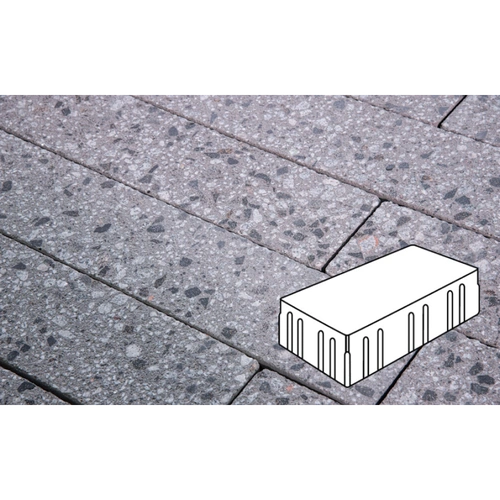 Плитка тротуарная Готика, Granite FINERRO, Скада без фаски, Галенит, 225*150*100 мм