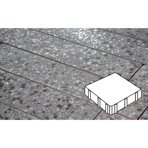 Плитка тротуарная Готика, Granite FINO, Квадрат, Галенит, 300*300*80 мм