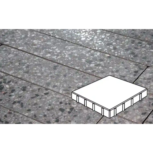 Плитка тротуарная Готика, Granite FINO, Квадрат, Галенит, 400*400*80 мм