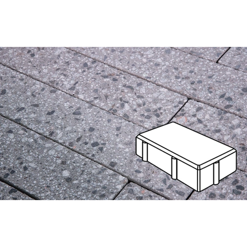 Плитка тротуарная Готика, Granite FINERRO, Брусчатка, Галенит, 200*100*60 мм