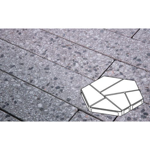 Плита тротуарная Готика, Granite FINERRO, Полигонал, Галенит, 893*780*80 мм